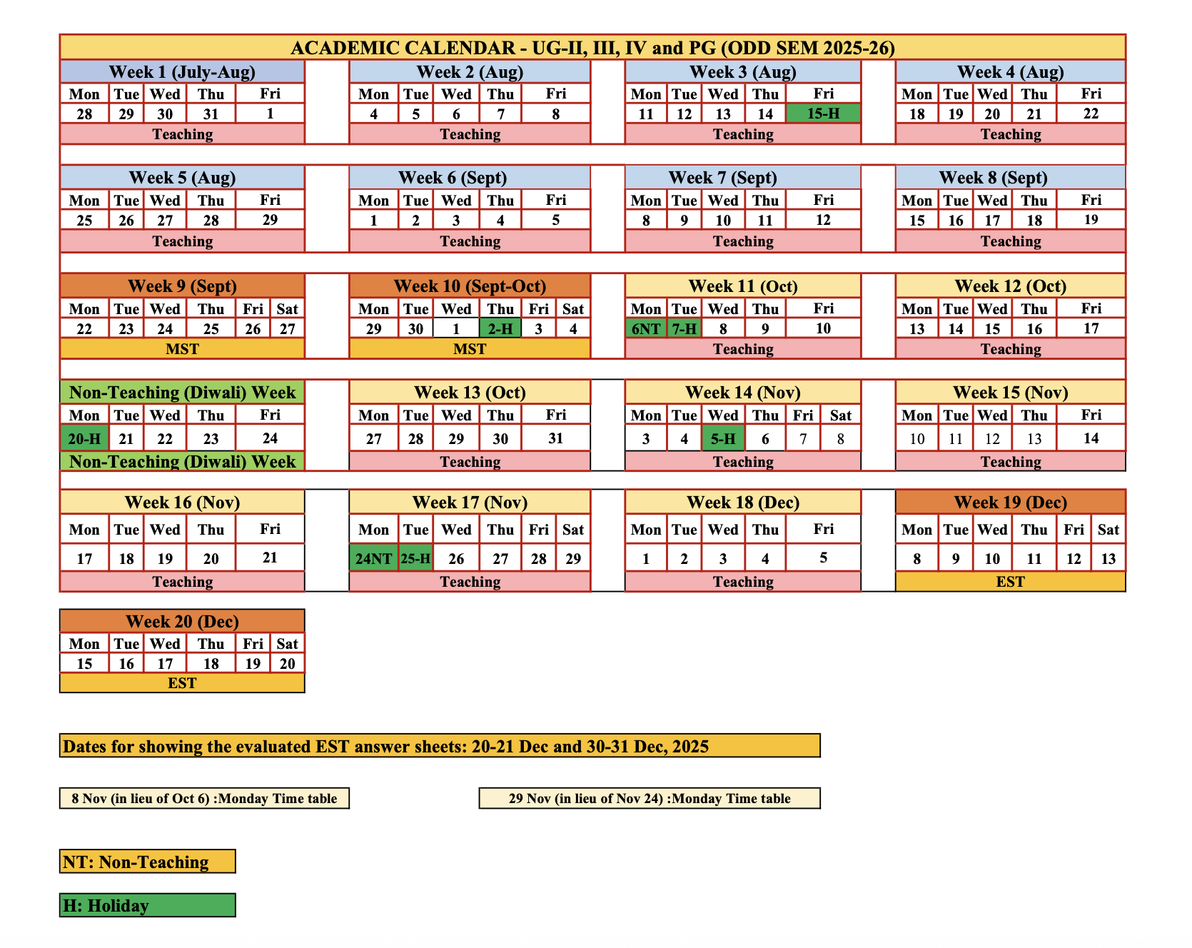 Academic Calendar 2025