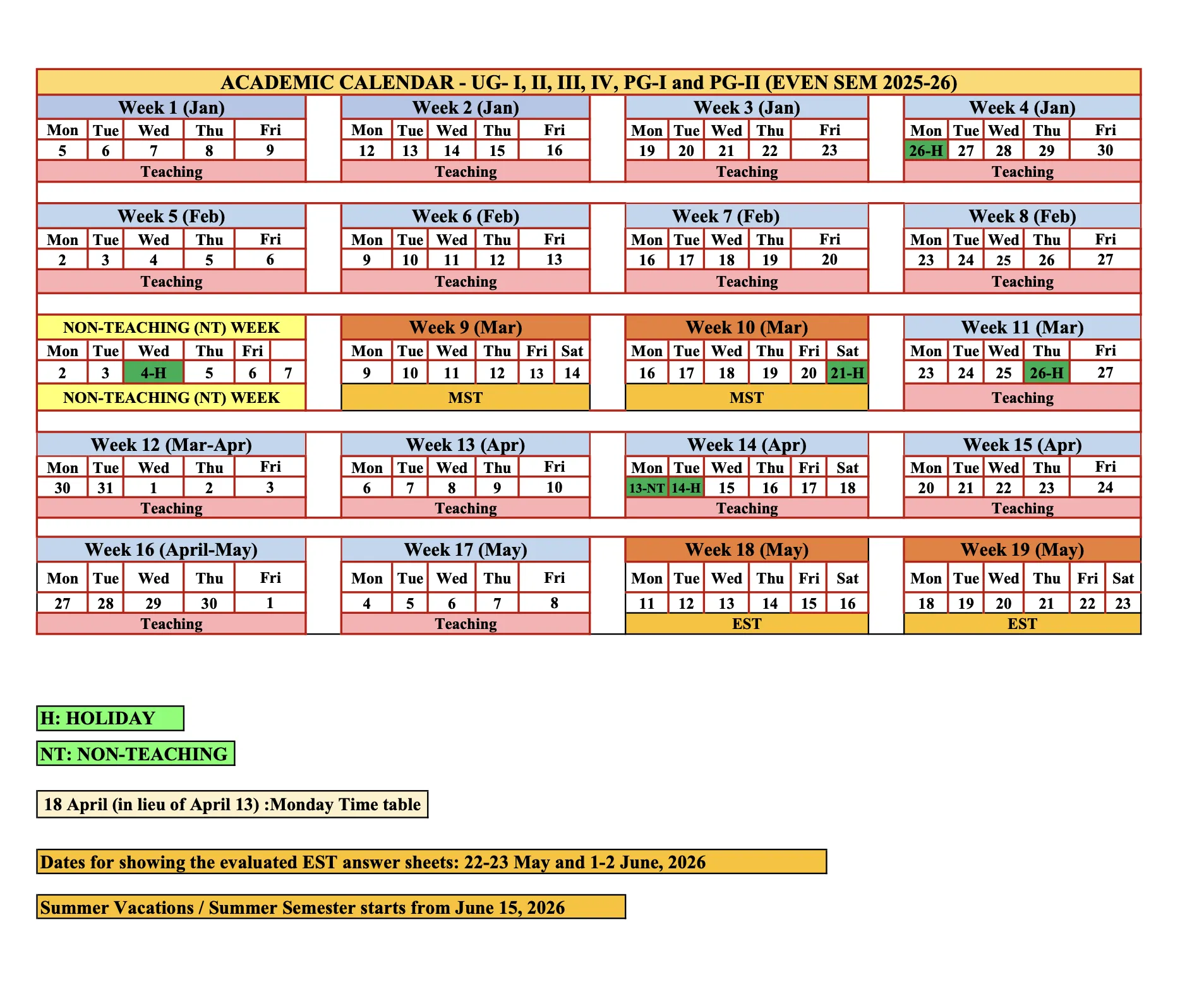 Academic Calendar 2025